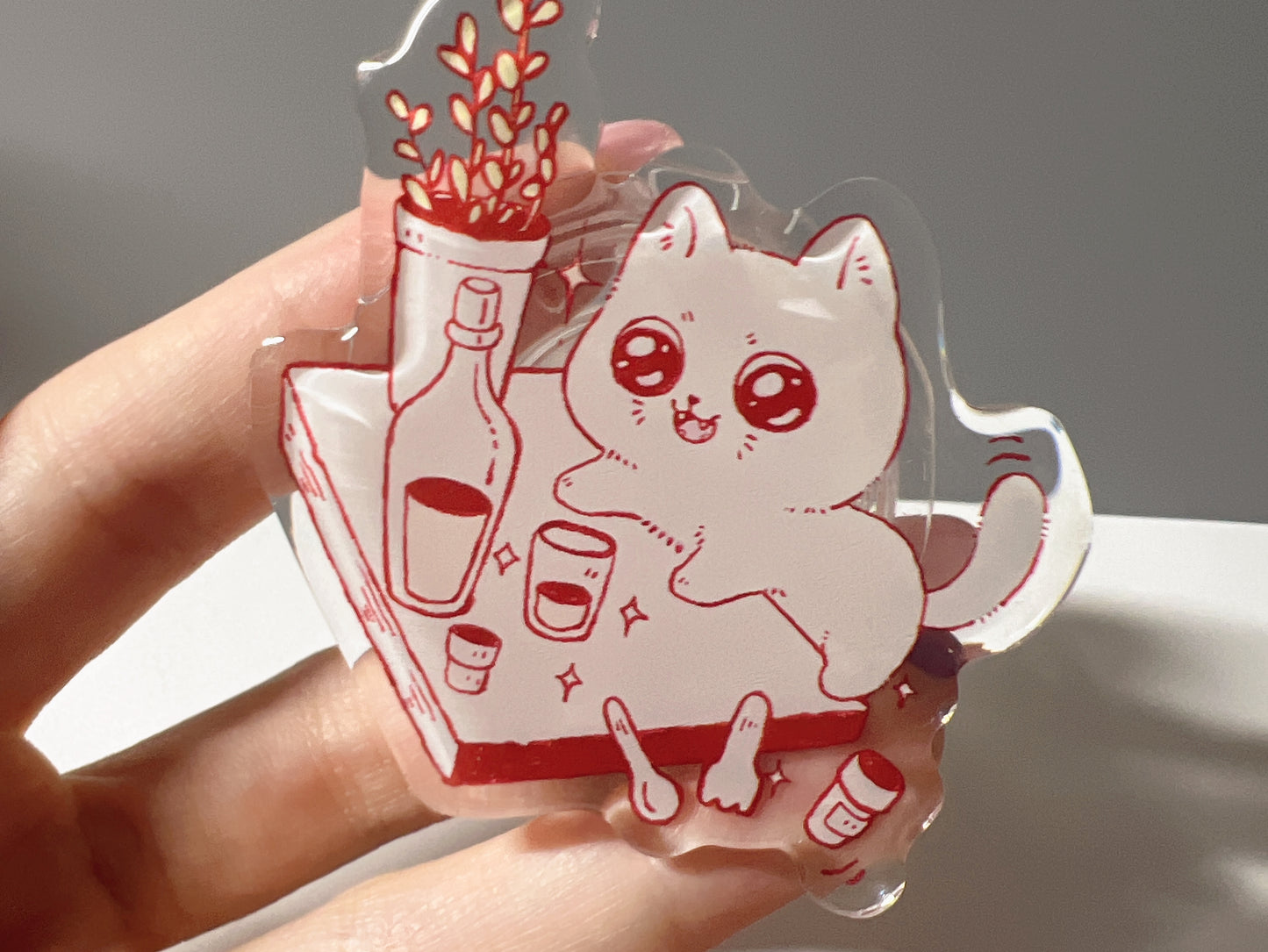 Cat Cat Resin Acylic Charm | Keychain | Magnet | Stand | Pin
