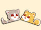 Shiba Waving | Cat Waving Peeker Sticker | Light Reflective | Peeker | Waterproof | Car Decal | Laptop Sticker | Flat Surface Decorations